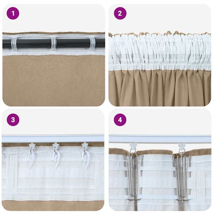 Velvet Gordijnen 2 pcs champagne 140 x 140 cm Fluweel