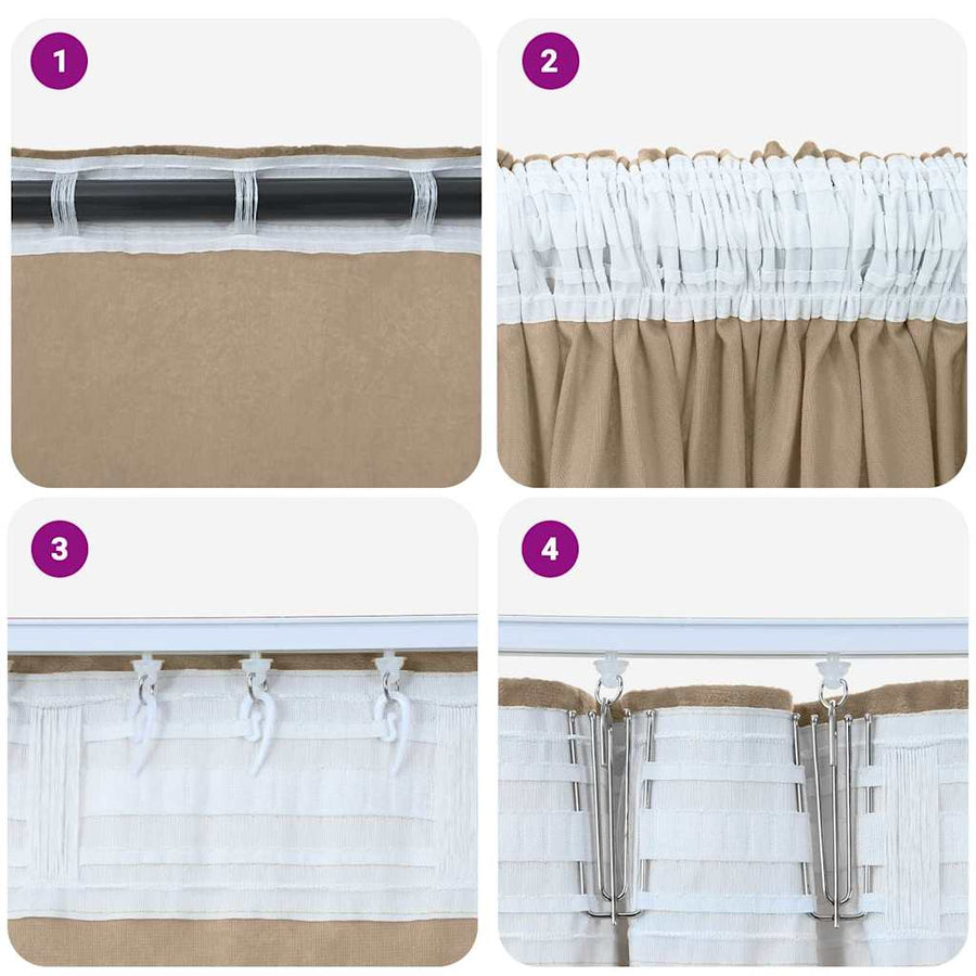 Velvet Gordijnen 2 pcs champagne 140 x 140 cm Fluweel