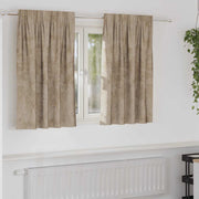 Gordijnen 2 stuks champagne 140 x 140 cm fluweel