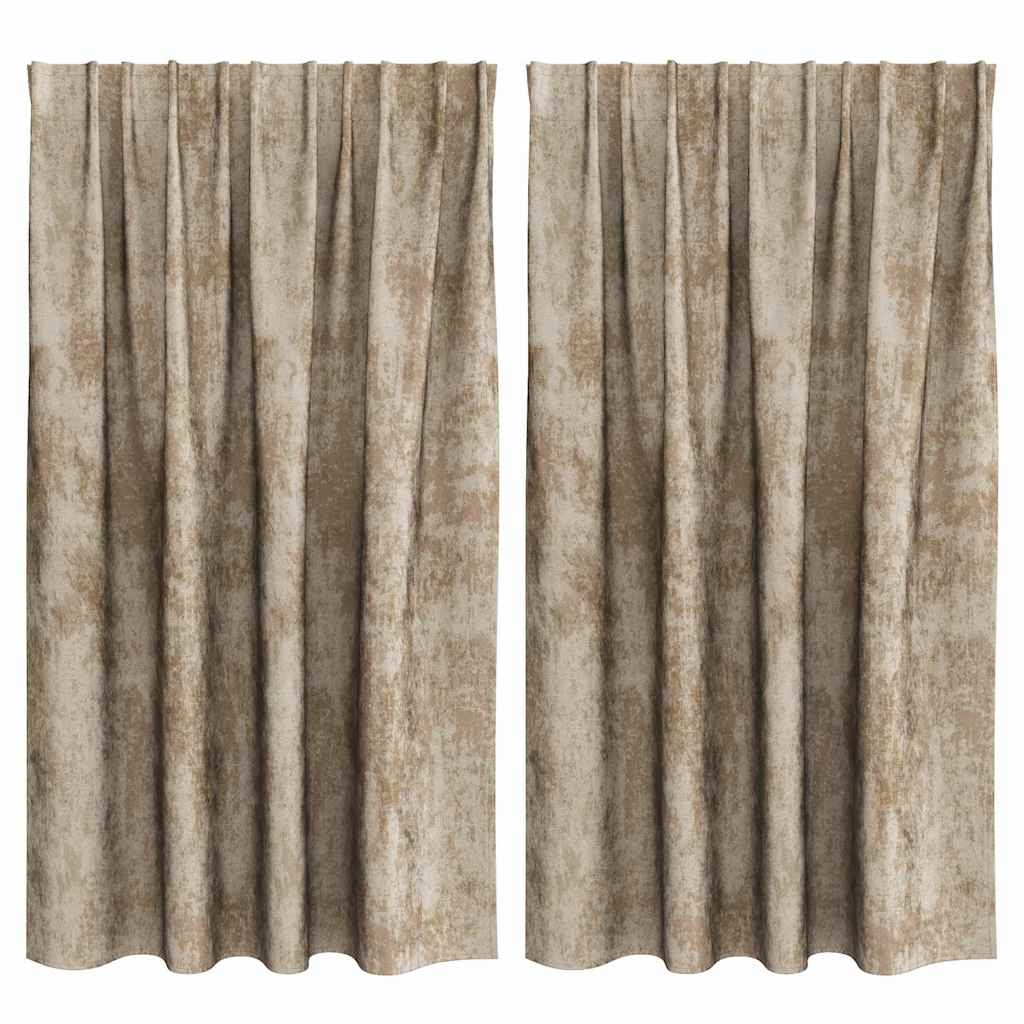 Velvet Gordijnen 2 pcs champagne 140 x 140 cm Fluweel