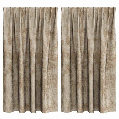 Velvet Gordijnen 2 pcs champagne 140 x 140 cm Fluweel