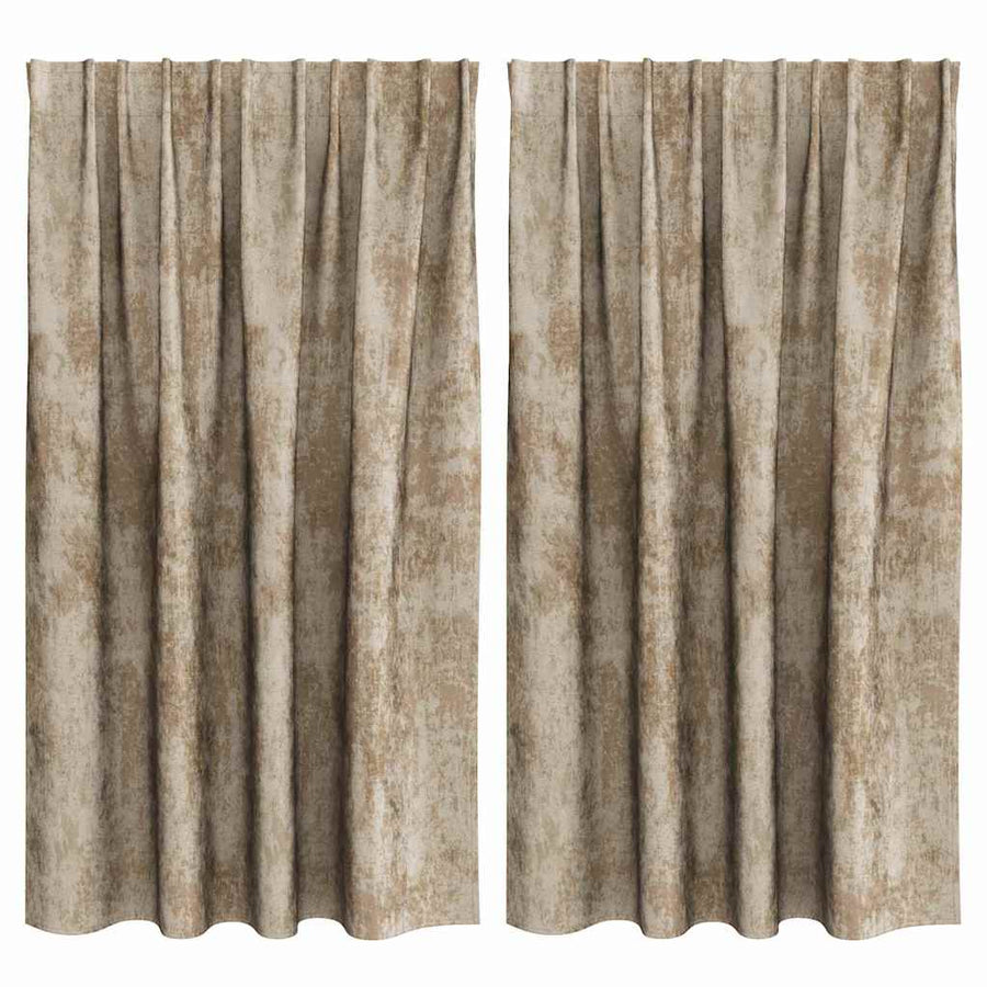 Velvet Gordijnen 2 pcs champagne 140 x 140 cm Fluweel