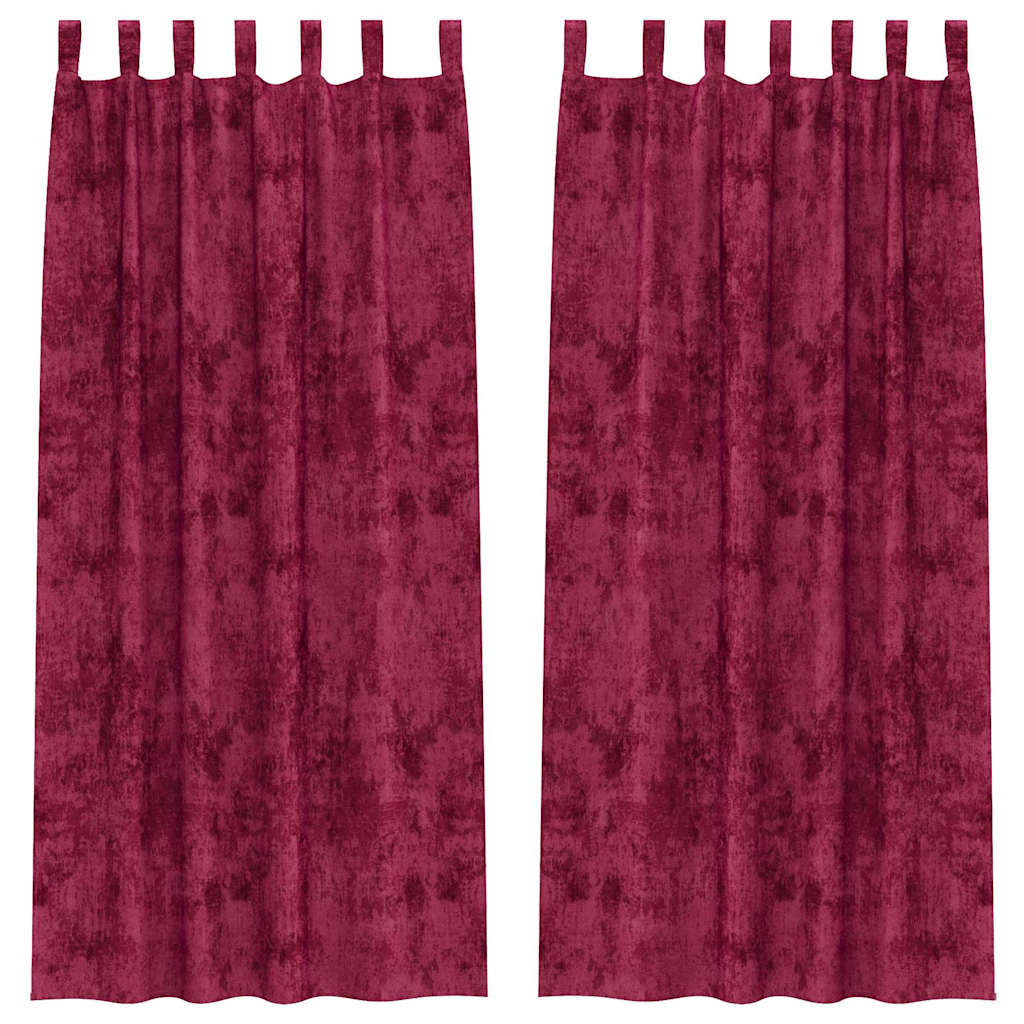 Velvet Gordijnen 2 pcs Wijnrood 225 x 140 cm Fluweel