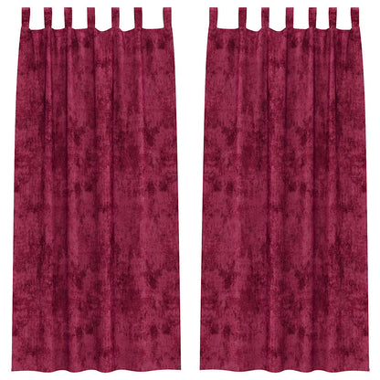 Velvet Gordijnen 2 pcs Wijnrood 225 x 140 cm Fluweel
