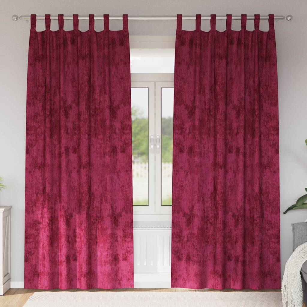Velvet Gordijnen 2 pcs Wijnrood 260 x 140 cm Fluweel