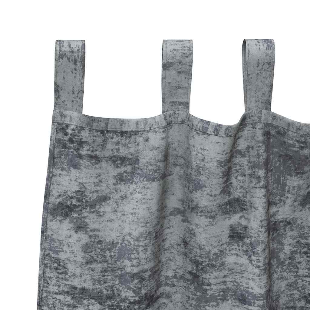 Velvet Gordijnen 2 pcs Zilvergrijs 225 x 140 cm Fluweel