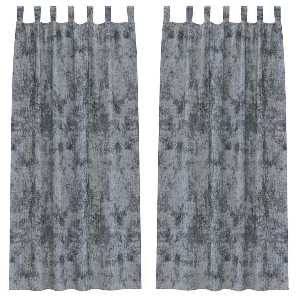 Velvet Gordijnen 2 pcs Zilvergrijs 225 x 140 cm Fluweel
