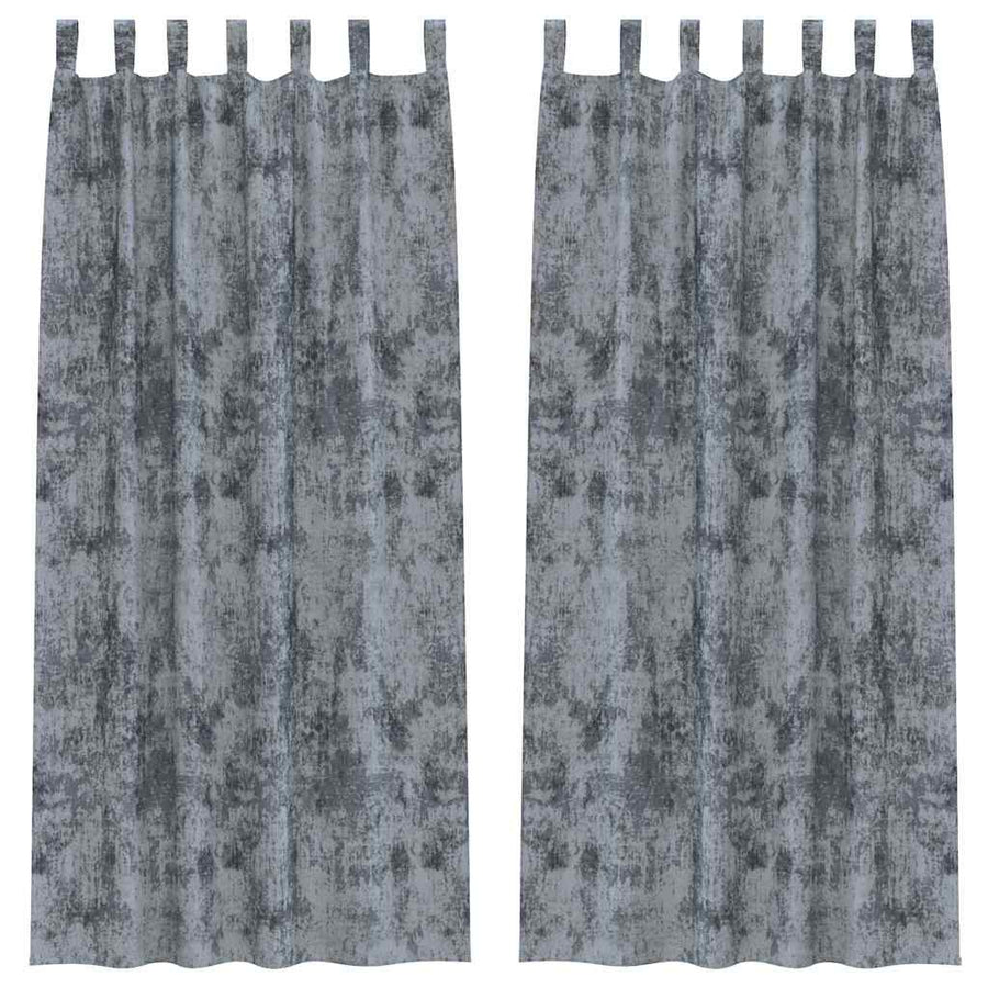 Velvet Gordijnen 2 pcs Zilvergrijs 225 x 140 cm Fluweel