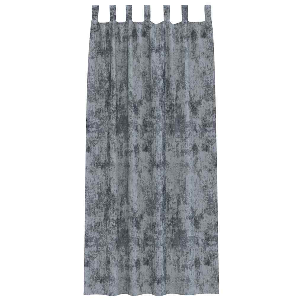 Velvet Gordijnen 2 pcs Zilvergrijs 225 x 140 cm Fluweel