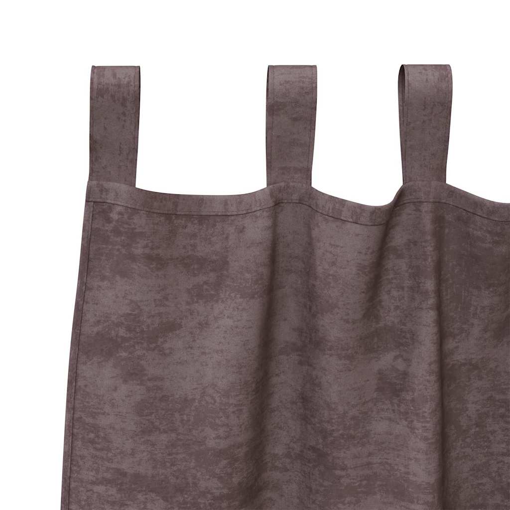 Velvet Gordijnen met gordijnen 2 pcs Bruin 175 x 140 cm Fluweel