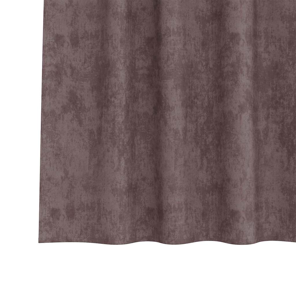 Velvet Gordijnen met gordijnen 2 pcs Bruin 175 x 140 cm Fluweel
