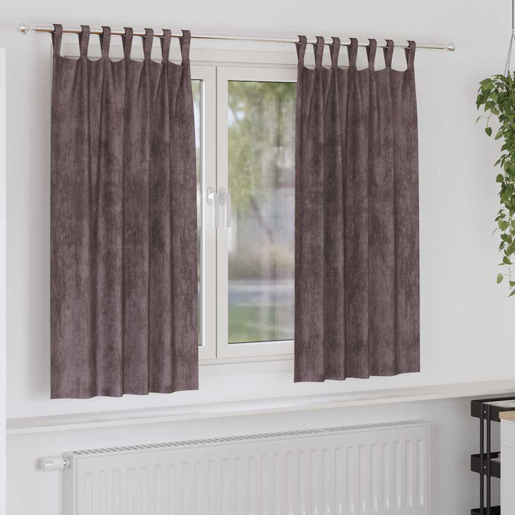 Velvet Gordijnen met gordijnen 2 pcs Bruin 175 x 140 cm Fluweel