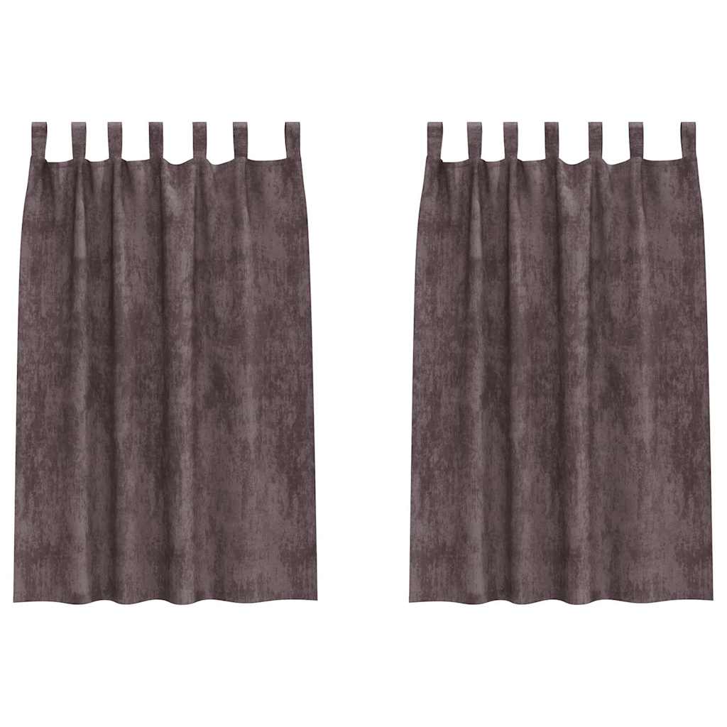 Velvet Gordijnen met gordijnen 2 pcs Bruin 175 x 140 cm Fluweel