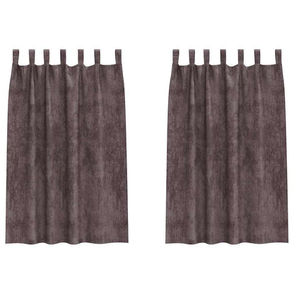 Velvet Gordijnen met gordijnen 2 pcs Bruin 175 x 140 cm Fluweel
