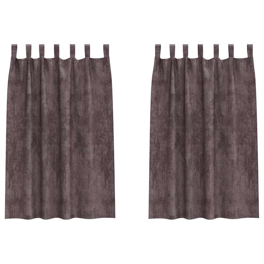 Velvet Gordijnen met gordijnen 2 pcs Bruin 175 x 140 cm Fluweel