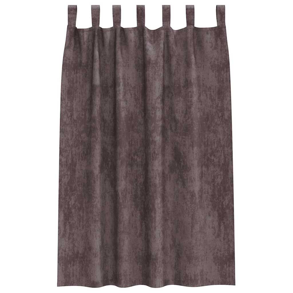 Velvet Gordijnen met gordijnen 2 pcs Bruin 175 x 140 cm Fluweel