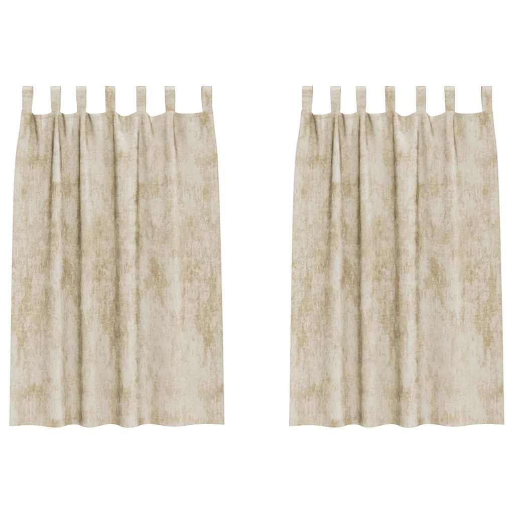 Velvet Gordijnen met gordijnen 2 pcs Crème 175 x 140 cm Fluweel