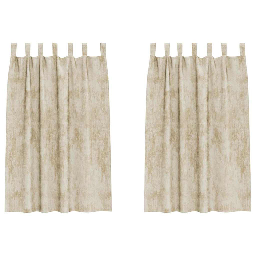 Velvet Gordijnen met gordijnen 2 pcs Crème 175 x 140 cm Fluweel
