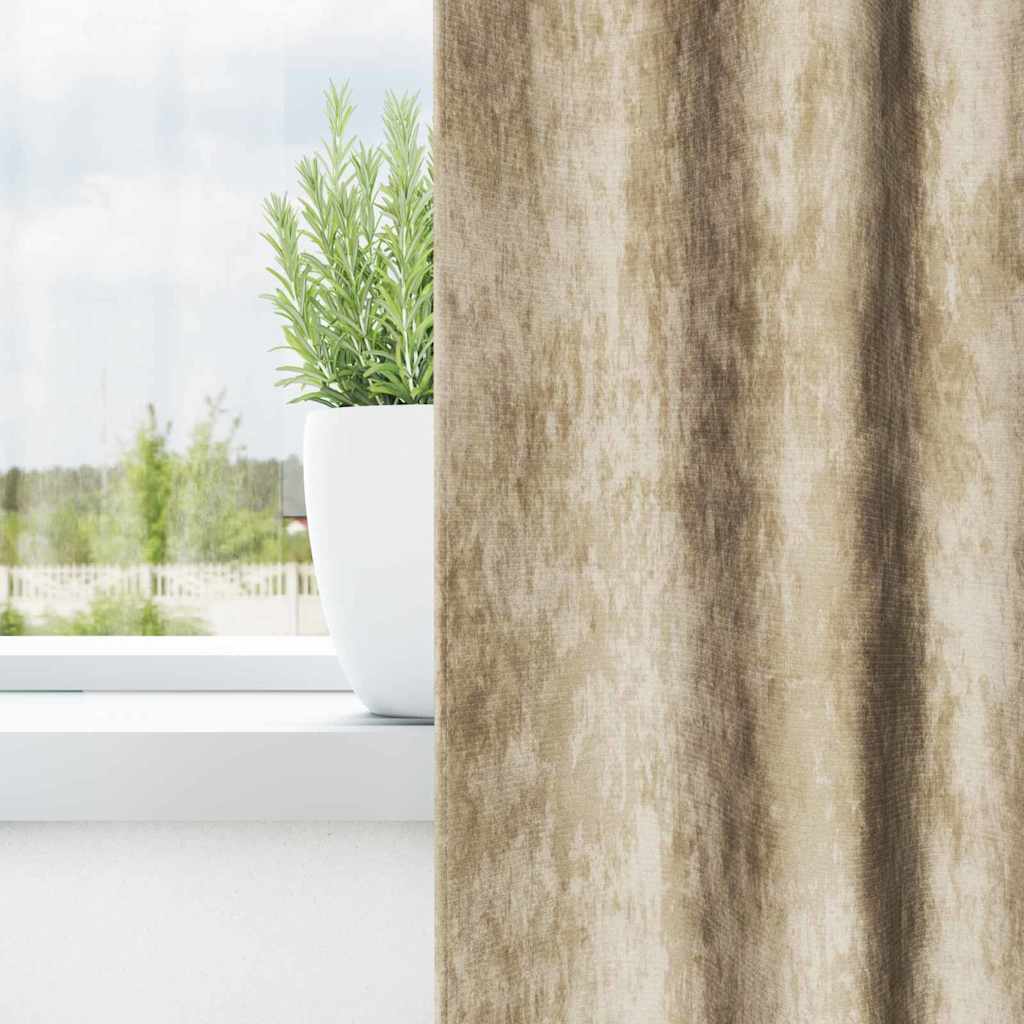 Velvet Gordijnen met gordijnen 2 pcs Crème 245 x 140 cm Fluweel