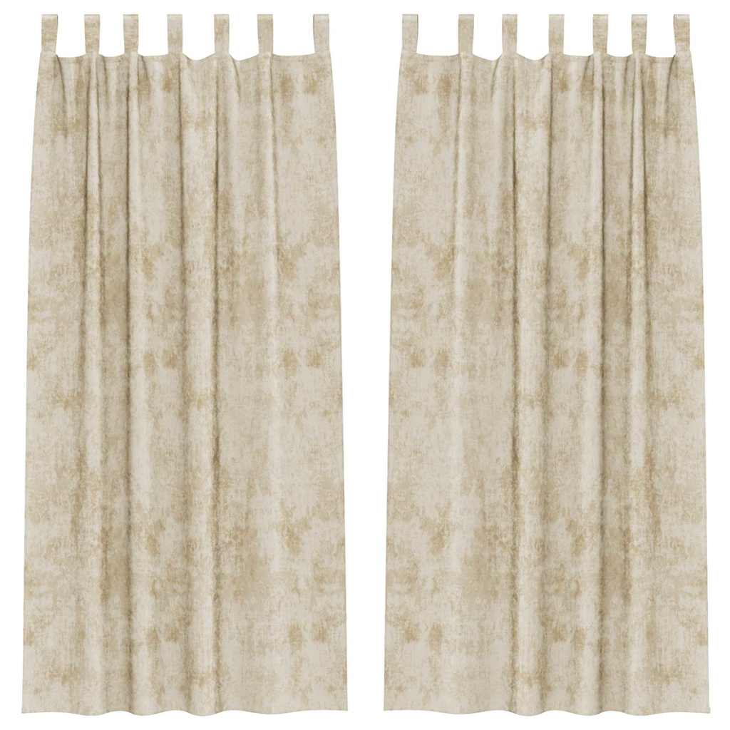Velvet Gordijnen met gordijnen 2 pcs Crème 245 x 140 cm Fluweel