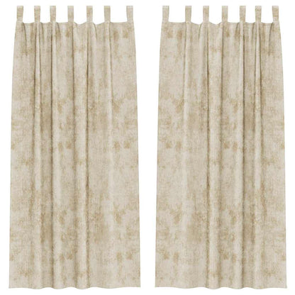 Velvet Gordijnen met gordijnen 2 pcs Crème 245 x 140 cm Fluweel