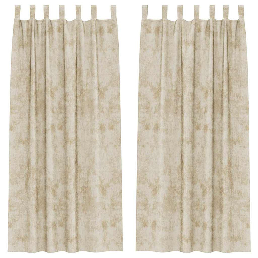 Velvet Gordijnen met gordijnen 2 pcs Crème 245 x 140 cm Fluweel