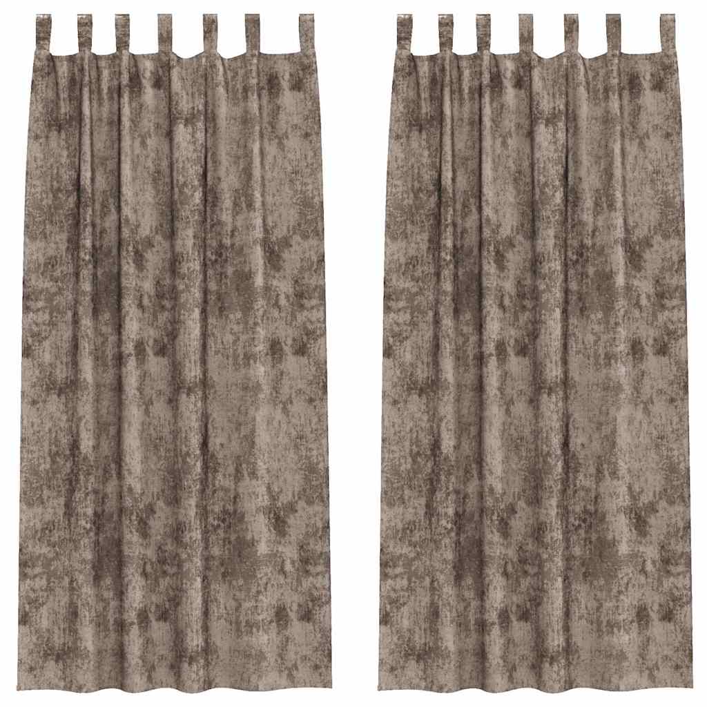 Velvet Gordijnen 2 pcs Cappuccino 245 x 140 cm Fluweel