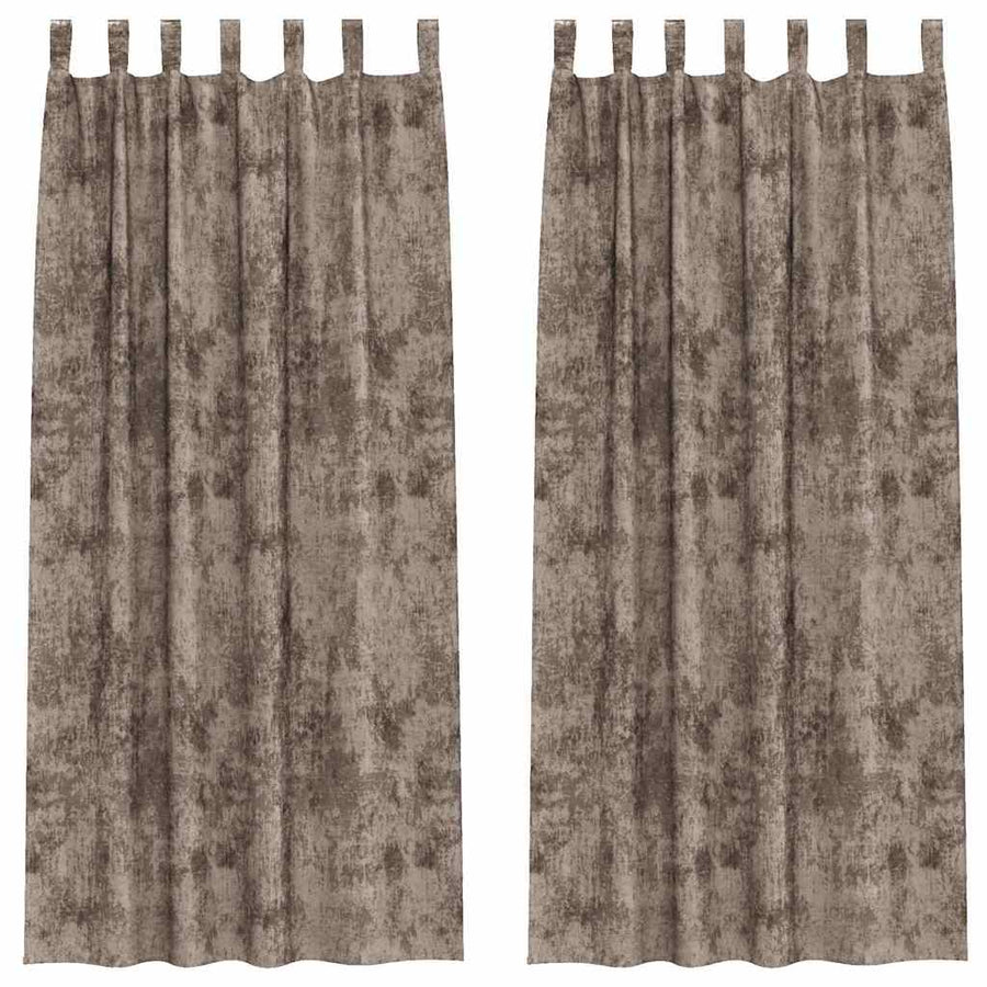 Velvet Gordijnen 2 pcs Cappuccino 245 x 140 cm Fluweel
