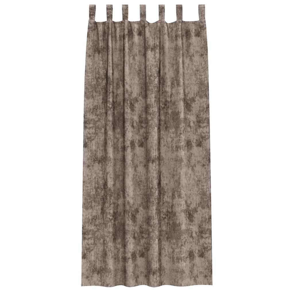 Velvet Gordijnen 2 pcs Cappuccino 245 x 140 cm Fluweel