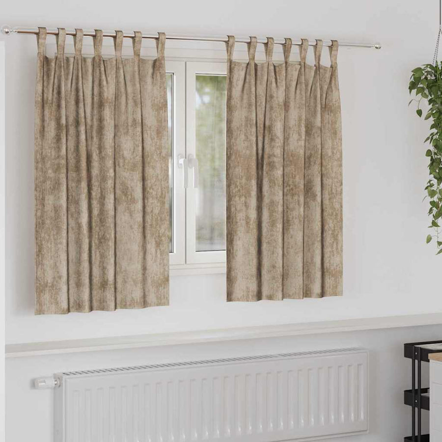 Velvet Gordijnen 2 pcs champagne 140 x 140 cm Fluweel