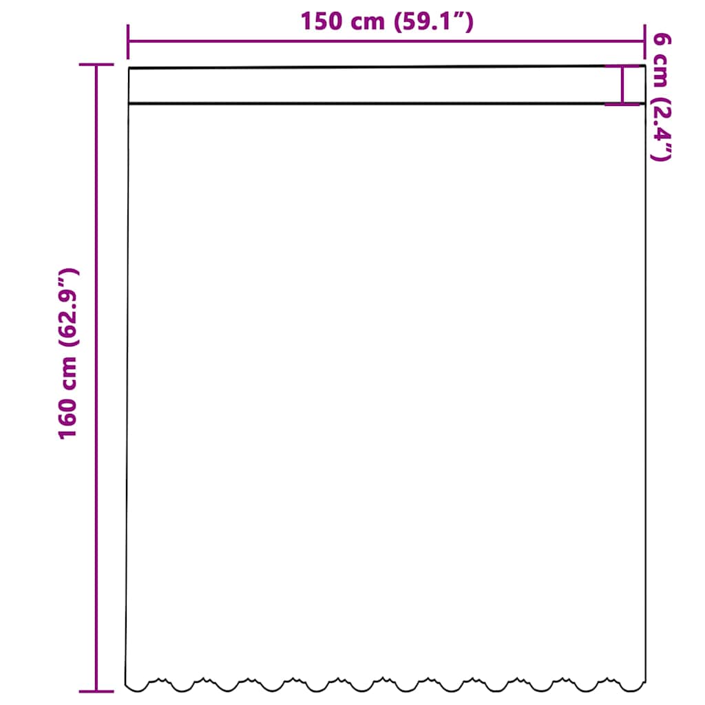 Kantgordijn met gordijnen Wit 150 x 160 cm Polyester
