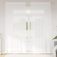 Kantgordijn met gordijnen Wit 150 x 240 cm Polyester