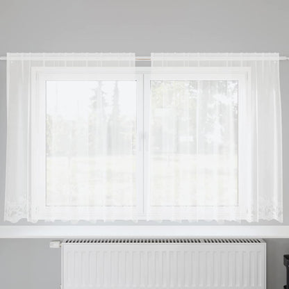 Gordijnen met gordijnen Bloemen Wit 200 x 140 cm Polyester