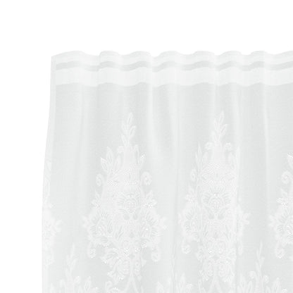 Kantgordijn met gordijnen Bloemen Wit 220 x 300 cm Polyester