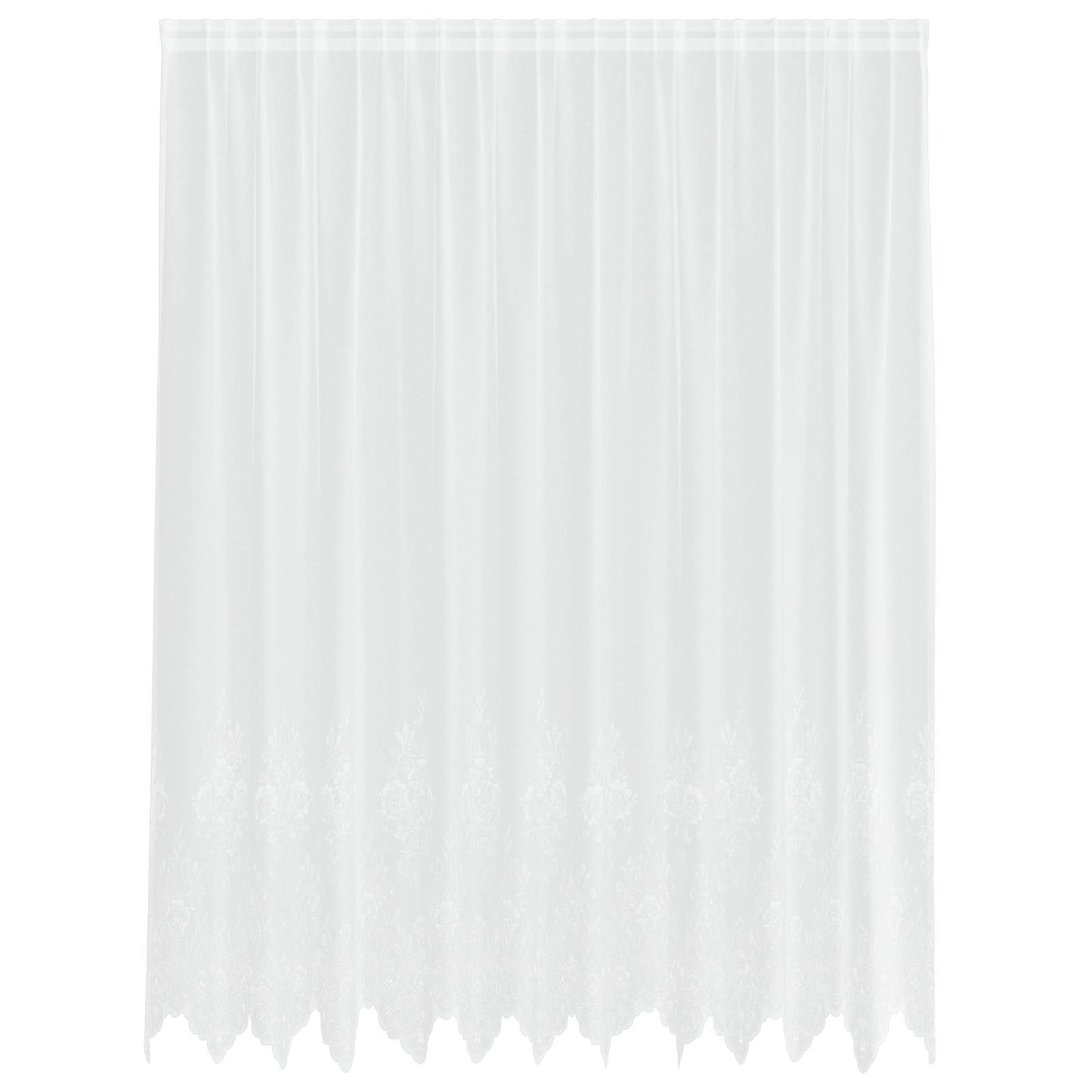 Kantgordijn met gordijnen Bloemen Wit 220 x 300 cm Polyester