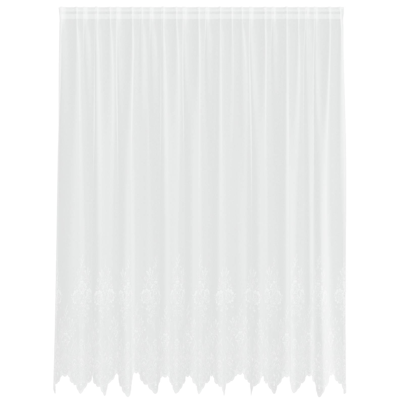 Kantgordijn met gordijnen Bloemen Wit 220 x 300 cm Polyester