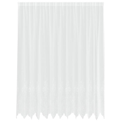 Kantgordijn met gordijnen Bloemen Wit 220 x 300 cm Polyester