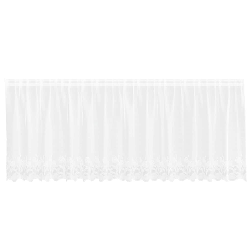 Gordijnen met gordijnen Bloemen Wit 400 x 120 cm Polyester
