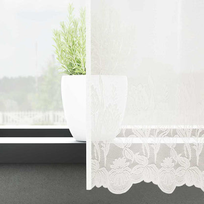 Kantgordijn met gordijnen Wit 900 x 240 cm Polyester