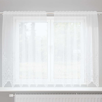 Gordijnen met gordijnen Bloemen Wit 150 x 140 cm Polyester