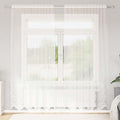 Kantgordijn met gordijnen Bloemen Wit 240 x 150 cm Polyester