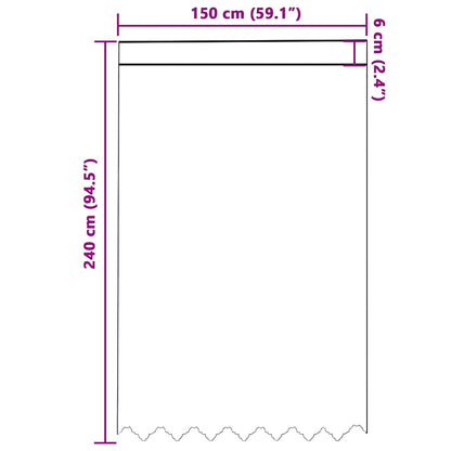 Gordijnen met gordijnen Bloemen Wit 150 x 240 cm Polyester