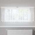 Kantgordijn met gordijnen Bloemen Wit 100 x 200 cm Polyester