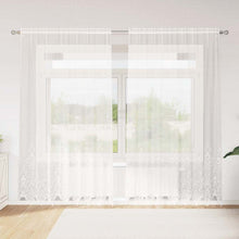 Gordijnen met gordijnen Bloemen Wit 200 x 200 cm Polyester
