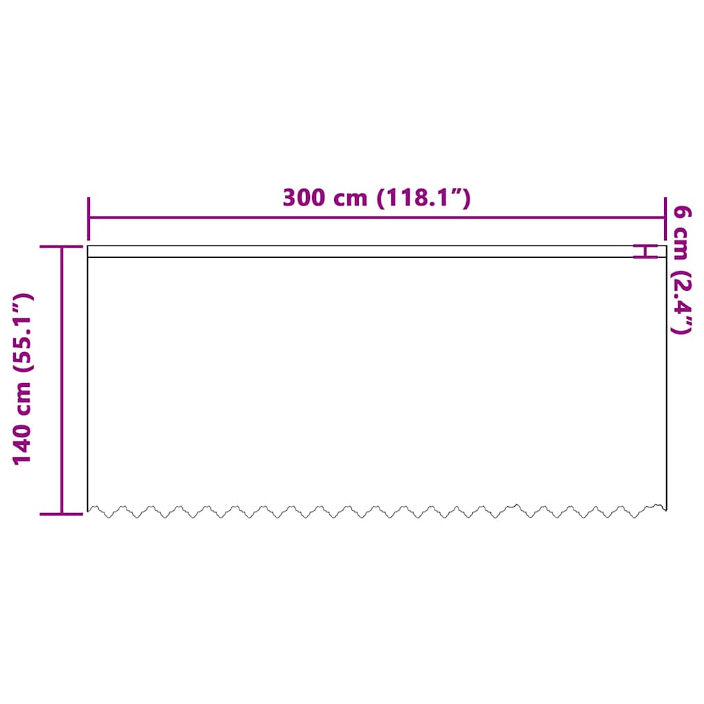 Kantgordijn met gordijnen Wit 300 x 140 cm Polyester