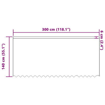 Kantgordijn met gordijnen Wit 300 x 140 cm Polyester