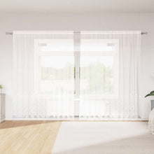 Kantgordijn met gordijnen Wit 300 x 245 cm Polyester