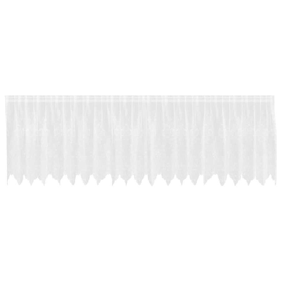 Kantgordijn met gordijnen Wit 500 x 120 cm Polyester