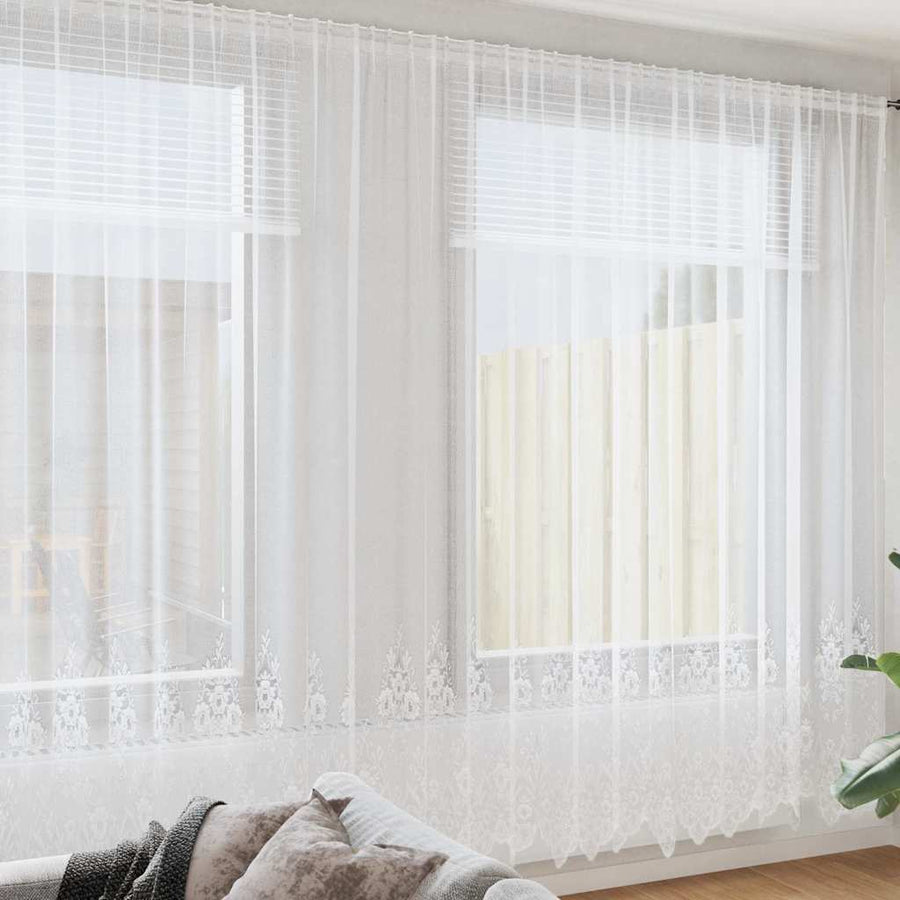 Gordijnen met gordijnen Wit 500 x 260 cm Polyester