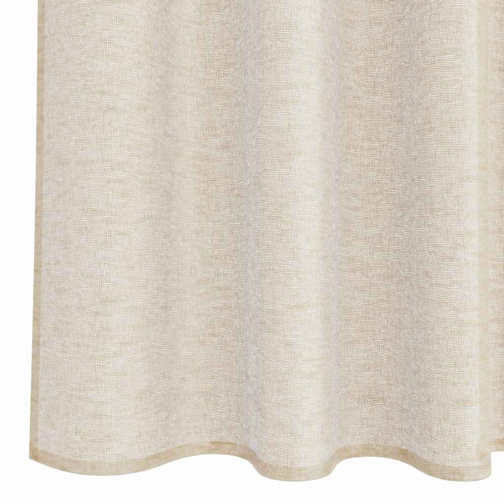 Voile Gordijn met gordijnen 2 pcs Zand 260 x 140 cm Polyester